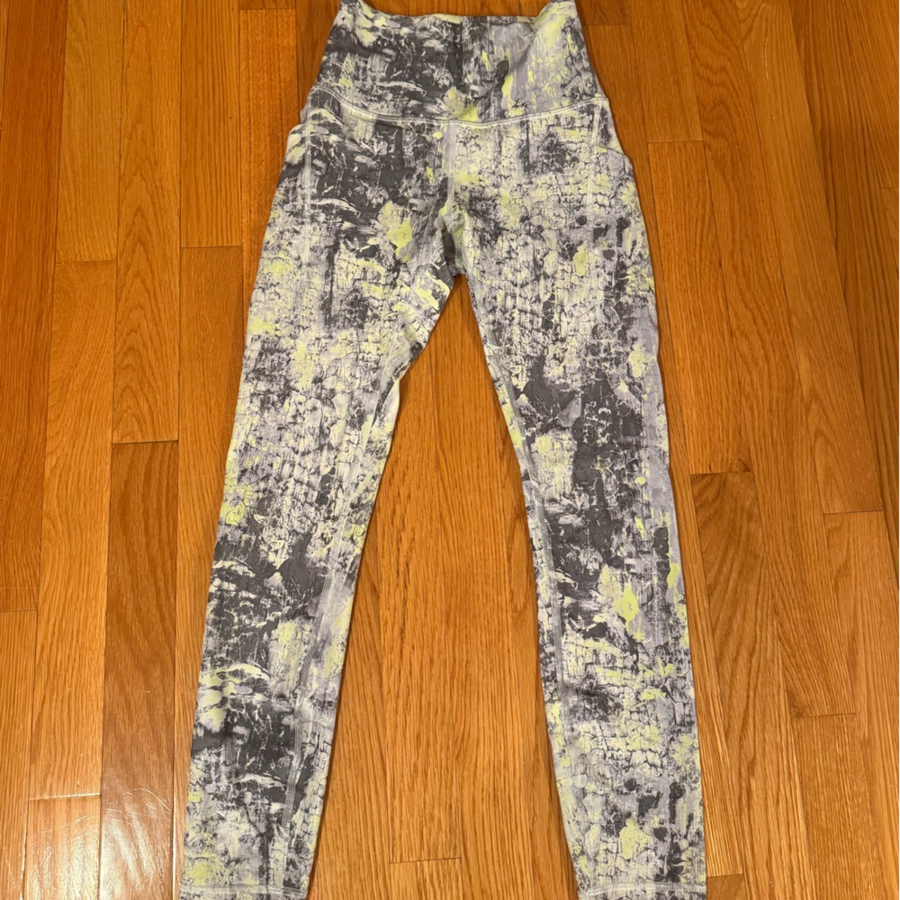 lululemon athletica Gray and Yellow Patterned Leggings